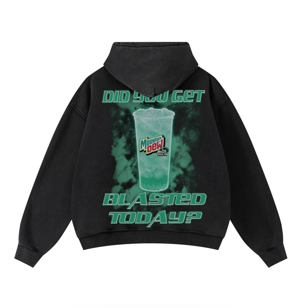 400GSM Unisex Washed Heavyweight Boxy-Fit Hoodie Vintage Black