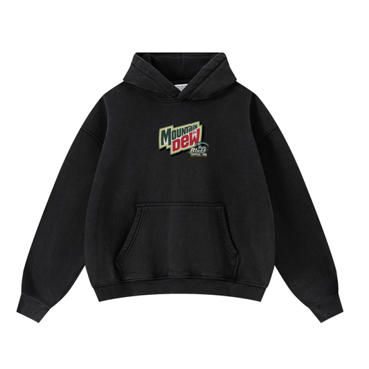 400GSM Unisex Washed Heavyweight Boxy-Fit Hoodie Vintage Black
